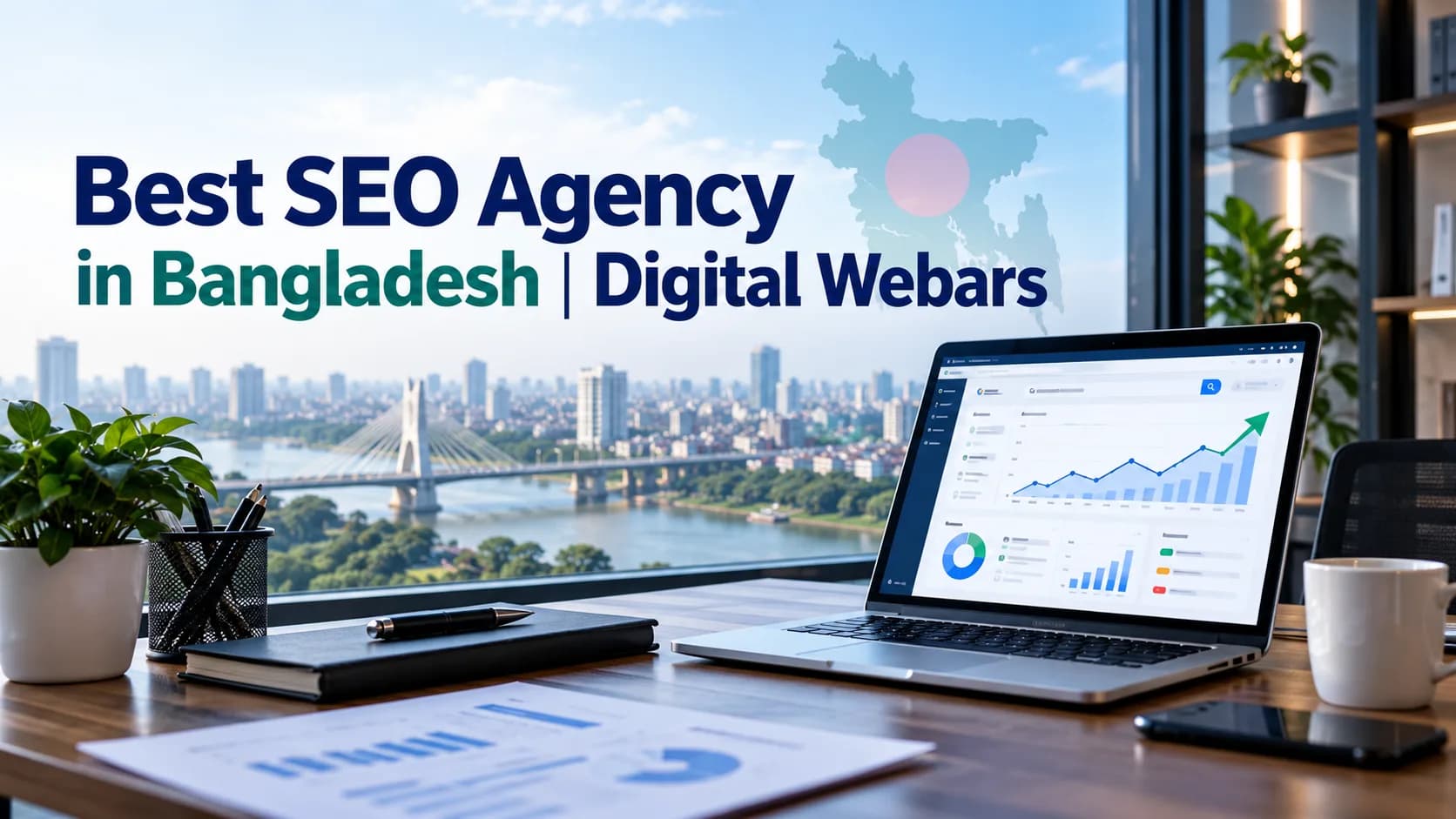 SEO specialist reviewing Google rankings and organic traffic reports