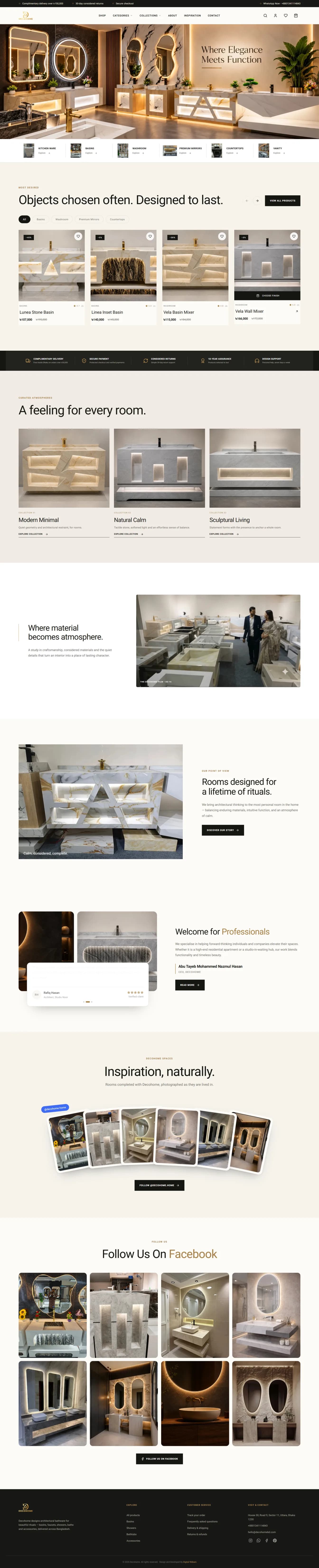 Decohome full homepage, desktop