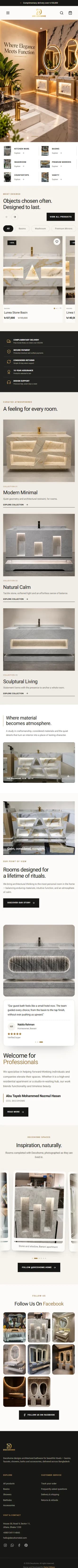 Decohome full homepage, mobile